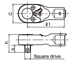 Сменная головка  QH15D с трещоткой для динамометрического ключа